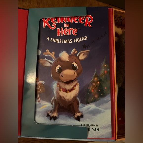 NWT  Reindeer in Here book hardcover & plush reindeer Christmas - Picture 9 of 9